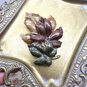 Vintage Enamel Fall Maple Leaf Leaves Brooch Pin Fall Foliage